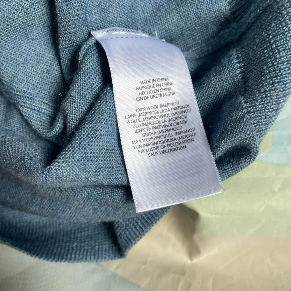 Polo Ralph Lauren Washable Merino Wool Light  Blue Sweater  XL Pullover NWOT